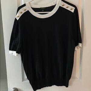 Ann Taylor Factory Black and White Knit Sweater